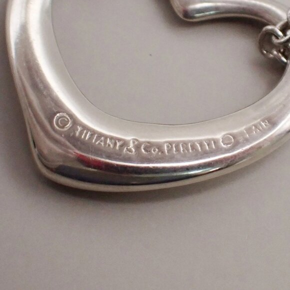 TIFFANY & CO. Open Heart 22mm Chain Necklace Ag 925 Elsa Peretti Silver 02YH718 - Picture 6 of 10